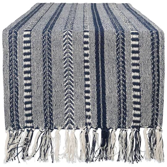 DII® 108" Braided Stripe Table Runner in Navy Blue | 15" x 108" | Michaels®